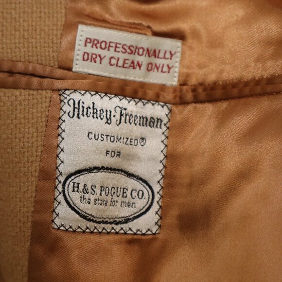 Hickey Freeman Flight Coat Mens Vintage 1973 Tan Wool? Size 50** Approx Custom - Picture 5 of 14